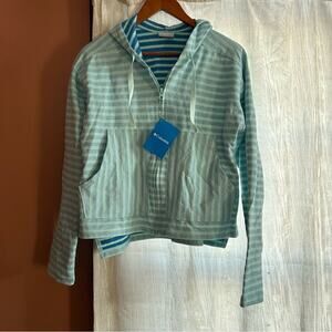 Columbia Longer Days Zip Melody Hoodie Sweatshirt Jacket Striped Blue NWT Size M